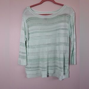White House Black Market Teal Knit Top 3/4 sleeve